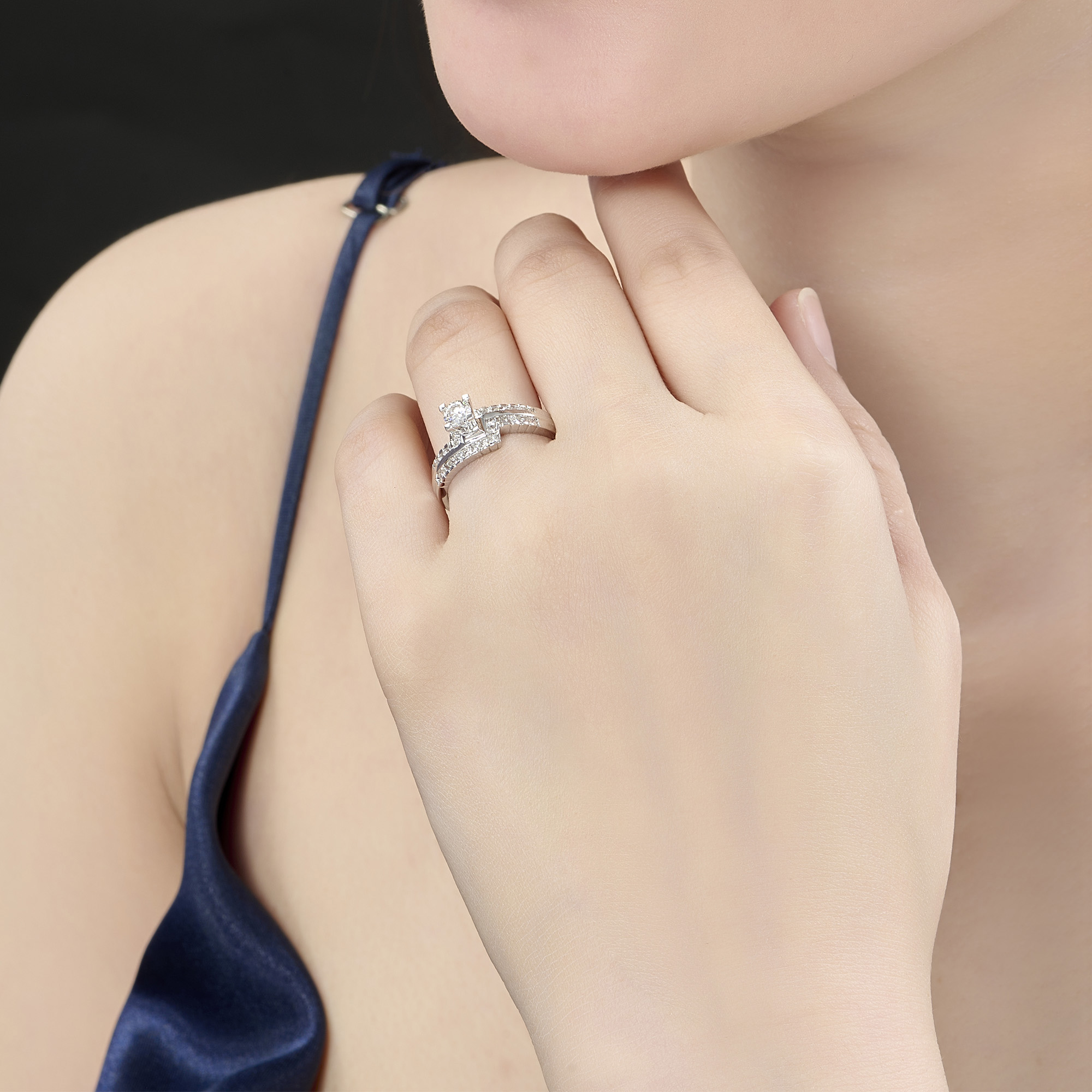 Nhẫn cưới Vàng trắng 10K