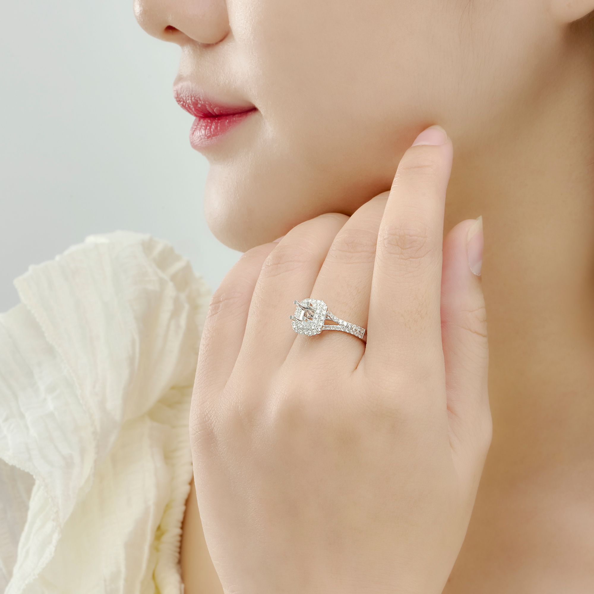 Nhẫn cưới Vàng trắng 10K